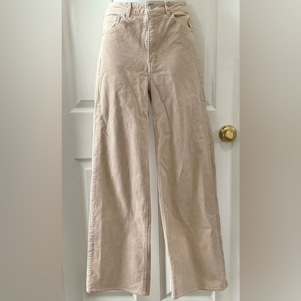 Divided Tan Corduroy Pants - Picture 2 of 7